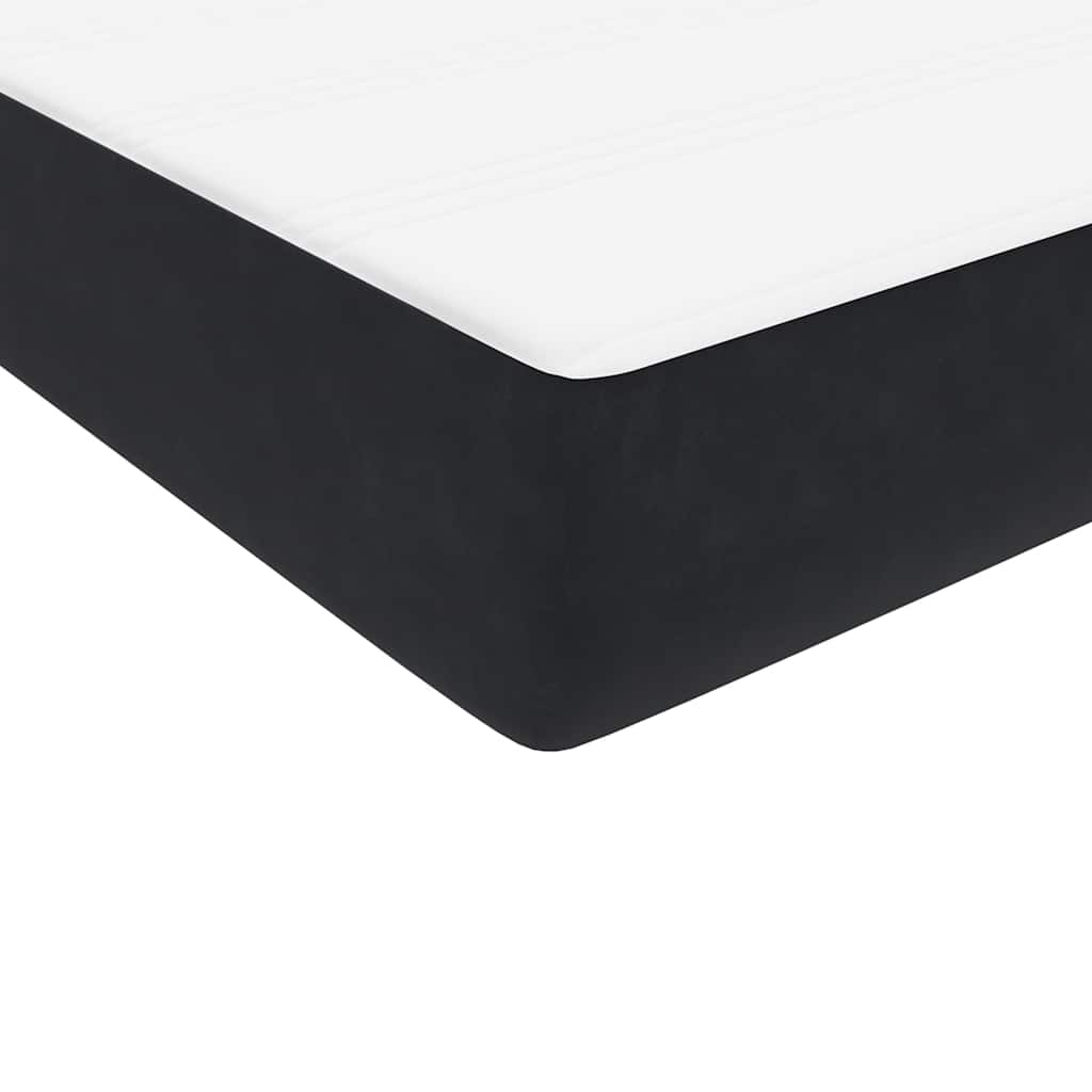 vidaXL Boxspringbett mit Matratze Schwarz 180x220 cm Samt