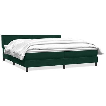 vidaXL Lit coffre avec matelas Vert foncé 180x220 cm Velours