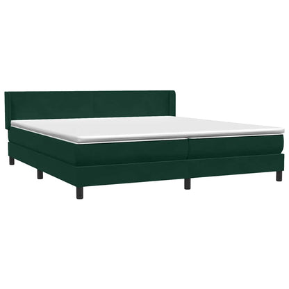 vidaXL Lit coffre avec matelas Vert foncé 180x220 cm Velours