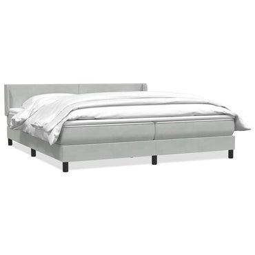 vidaXL Lit coffre avec matelas Gris clair 200x220 cm Velours