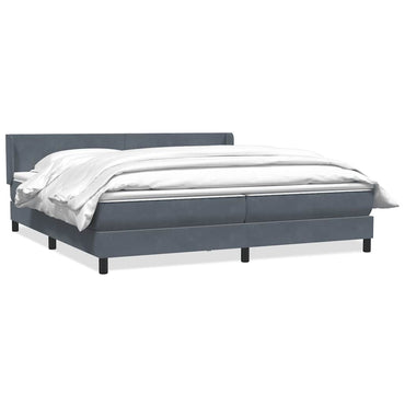 vidaXL Boxspringbett mit Matratze Dunkelgrau 200x220 cm Samt
