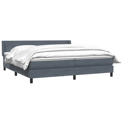 vidaXL Boxspringbett mit Matratze Dunkelgrau 200x220 cm Samt