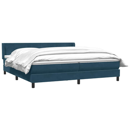 vidaXL Boxspringbett mit Matratze Dunkelblau 200x220 cm Samt