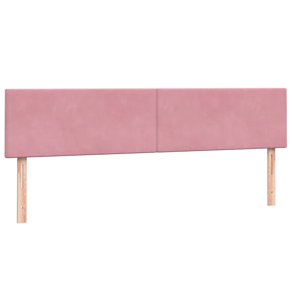 vidaXL Boxspringbett mit Matratze Rosa 200x220 cm Samt