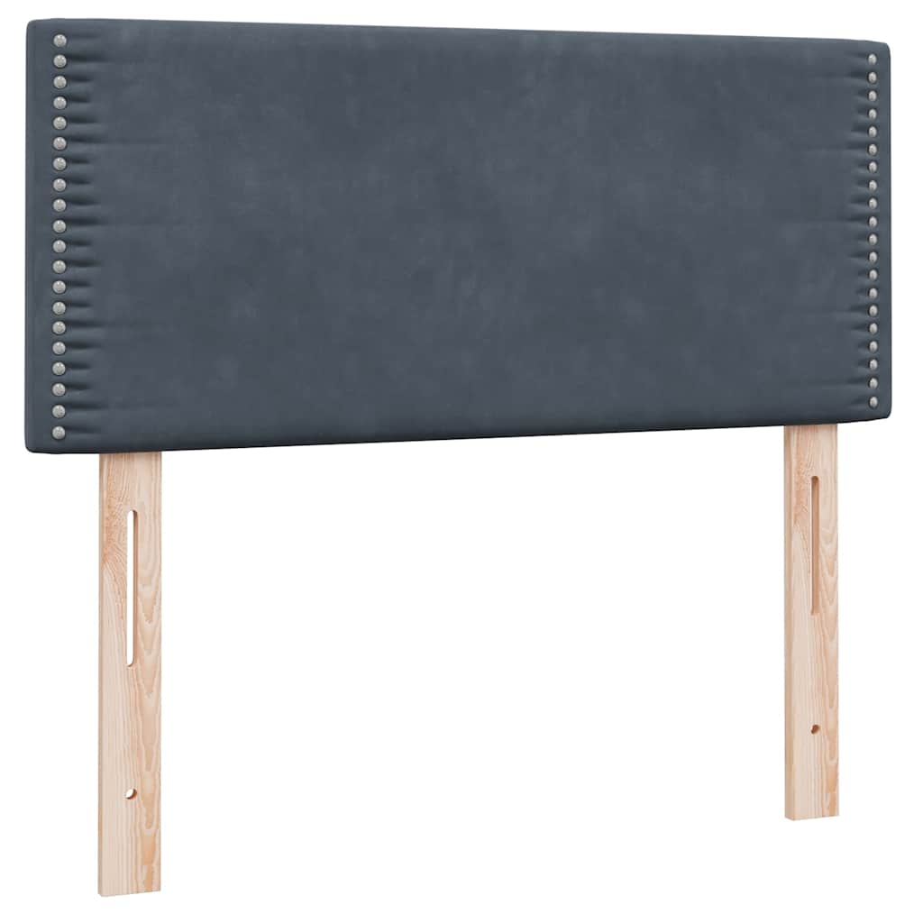 vidaXL Boxspringbett mit Matratze Dunkelgrau 100x210 cm Samt