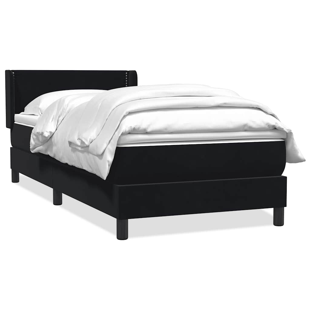 vidaXL Boxspringbett mit Matratze Schwarz 100x210 cm Samt