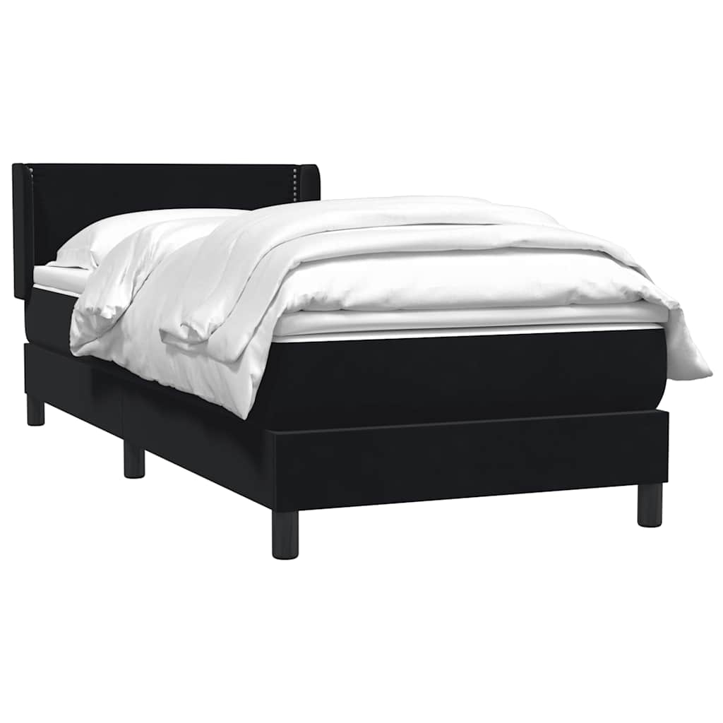 vidaXL Boxspringbett mit Matratze Schwarz 100x210 cm Samt