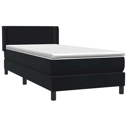 vidaXL Boxspringbett mit Matratze Schwarz 100x210 cm Samt