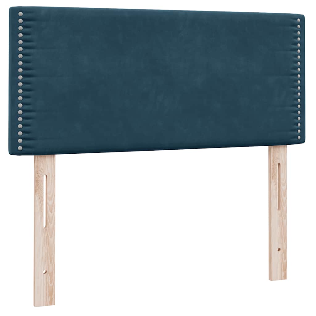 vidaXL Boxspringbett mit Matratze Dunkelblau 100x210 cm Samt