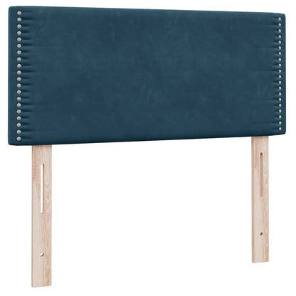 vidaXL Boxspringbett mit Matratze Dunkelblau 100x210 cm Samt
