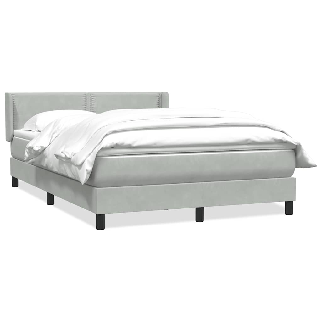vidaXL Lit coffre avec matelas Gris clair 140x210 cm Velours