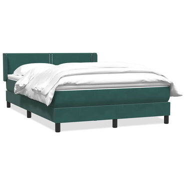 vidaXL Boxspringbett mit Matratze Dunkelgrün 140x210 cm Samt