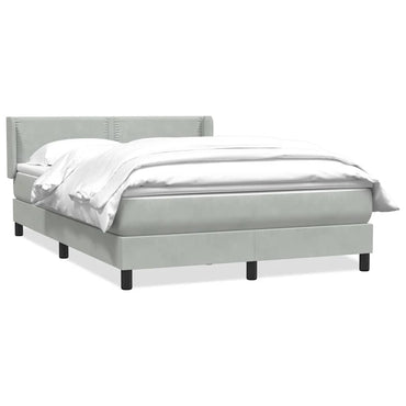 vidaXL Lit tapissier avec matelas Gris clair 160x210 cm Velours