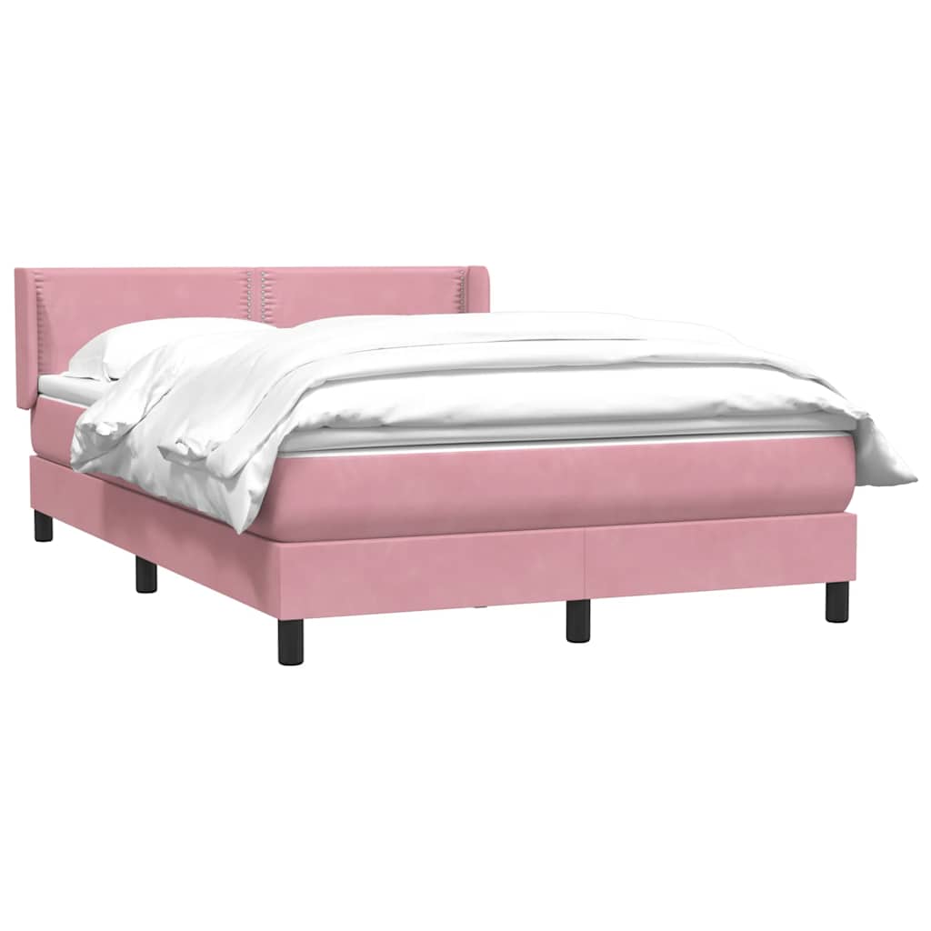 Boxspringbett mit Matratze Rosa 160x210 cm Samt