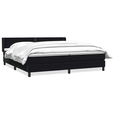 vidaXL Boxspringbett mit Matratze Schwarz 180x210 cm Samt