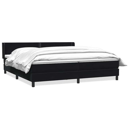vidaXL Boxspringbett mit Matratze Schwarz 180x210 cm Samt