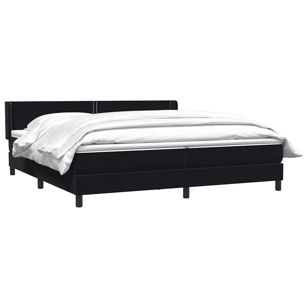 vidaXL Boxspringbett mit Matratze Schwarz 180x210 cm Samt