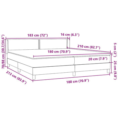 vidaXL Boxspringbett mit Matratze Schwarz 180x210 cm Samt