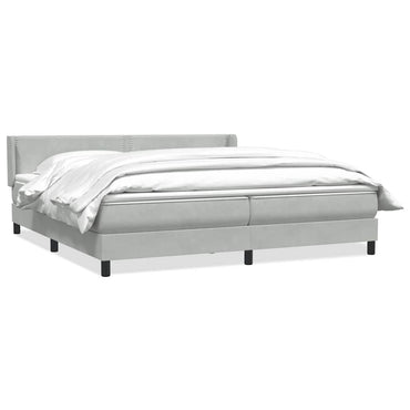 vidaXL Boxspringbett mit Matratze Hellgrau 200x210 cm Samt