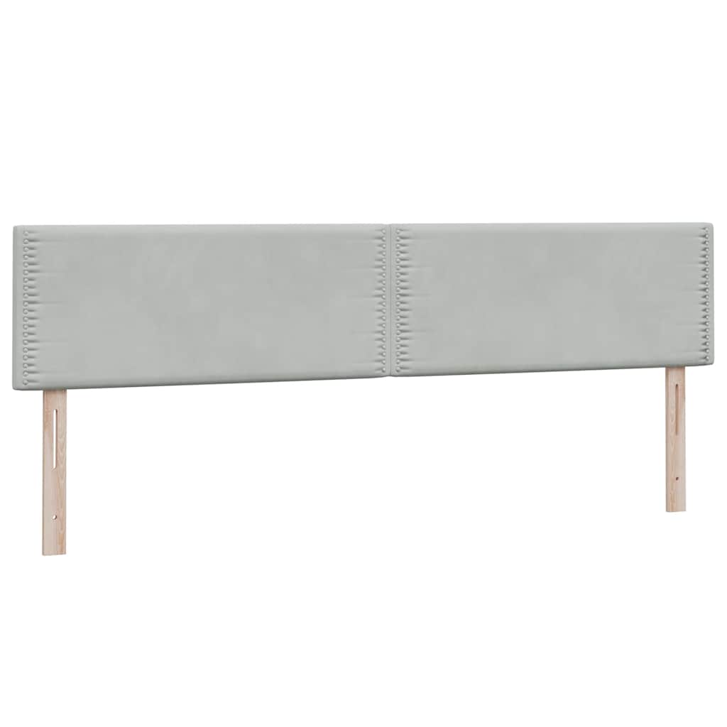 vidaXL Boxspringbett mit Matratze Hellgrau 200x210 cm Samt