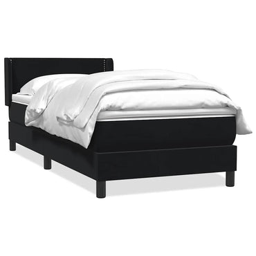 vidaXL Boxspringbett mit Matratze Schwarz 100x220 cm Samt
