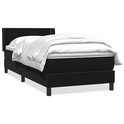 vidaXL Boxspringbett mit Matratze Schwarz 100x220 cm Samt
