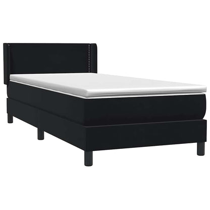 vidaXL Boxspringbett mit Matratze Schwarz 100x220 cm Samt