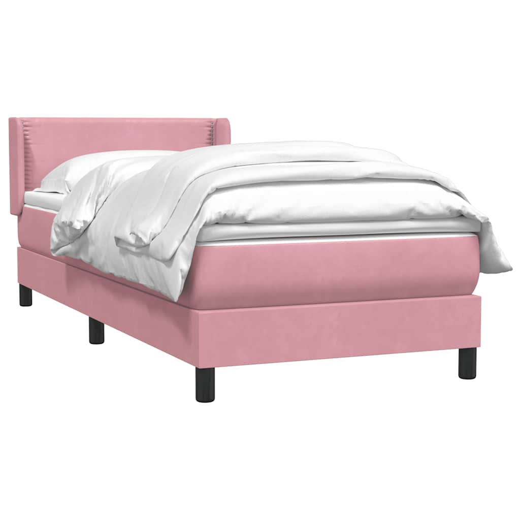 Boxspringbett mit Matratze Rosa 100x220 cm Samt