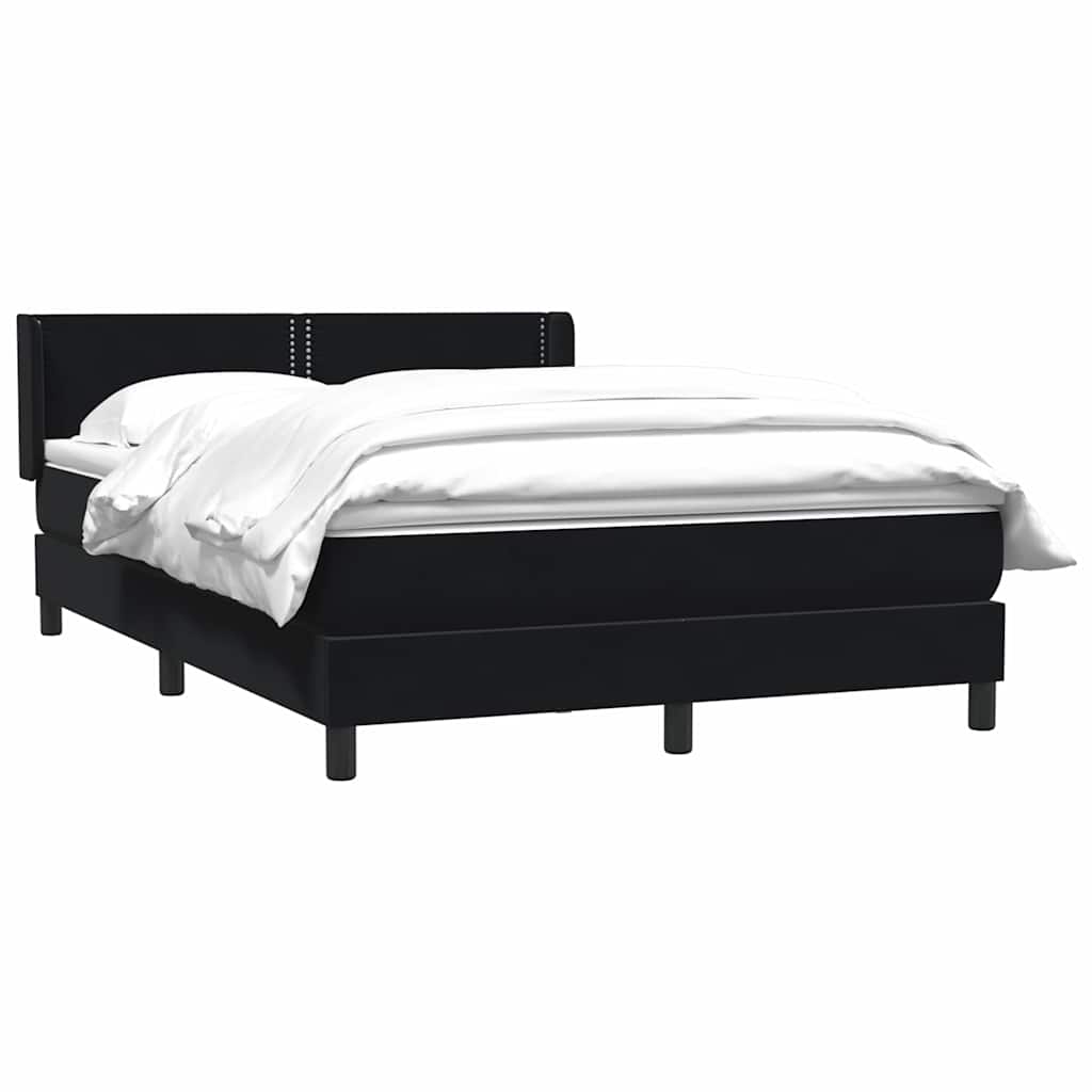 vidaXL Lit coffre avec matelas Noir 140x220 cm Velours