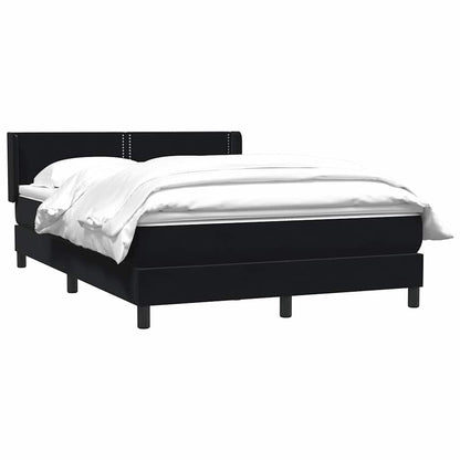 vidaXL Lit coffre avec matelas Noir 140x220 cm Velours