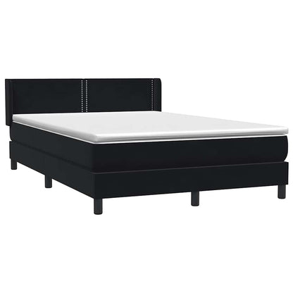 vidaXL Lit coffre avec matelas Noir 140x220 cm Velours