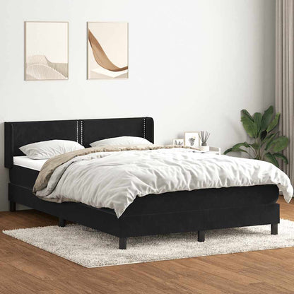 vidaXL Lit coffre avec matelas Noir 140x220 cm Velours