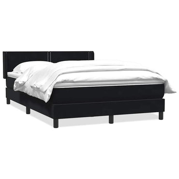 vidaXL Lit tapissier avec matelas Noir 160x220 cm Velours