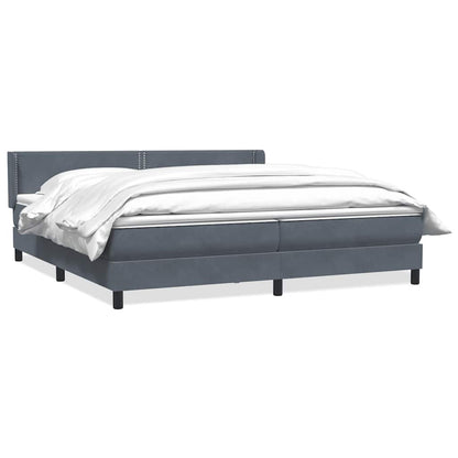 vidaXL Lit coffre avec matelas Gris foncé 180x220 cm Velours