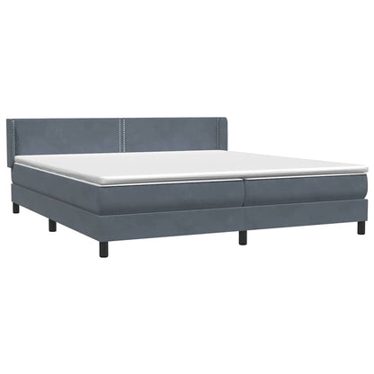 vidaXL Lit coffre avec matelas Gris foncé 180x220 cm Velours