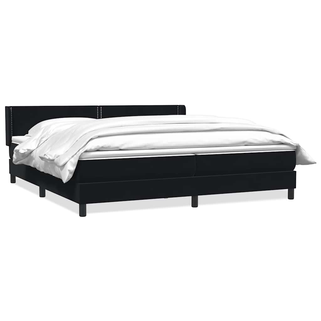 vidaXL Boxspringbett mit Matratze Schwarz 180x220 cm Samt