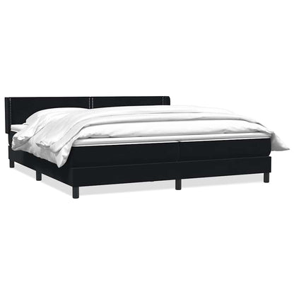 vidaXL Boxspringbett mit Matratze Schwarz 180x220 cm Samt