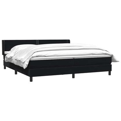 vidaXL Boxspringbett mit Matratze Schwarz 180x220 cm Samt