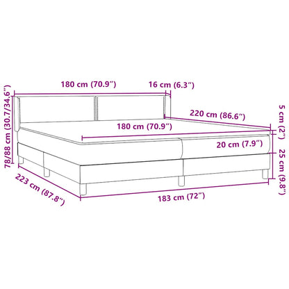 vidaXL Boxspringbett mit Matratze Schwarz 180x220 cm Samt