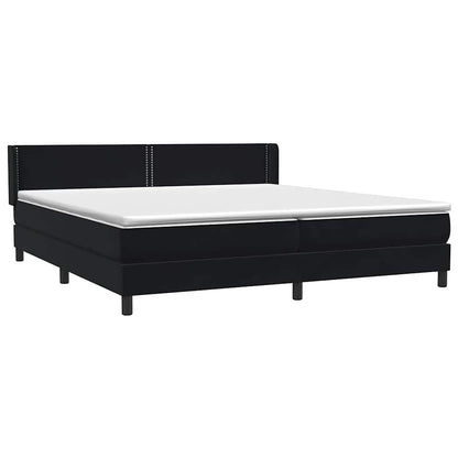 vidaXL Boxspringbett mit Matratze Schwarz 180x220 cm Samt