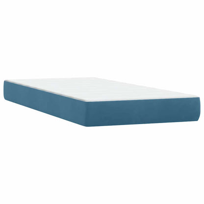 vidaXL Boxspringbett mit Matratze Dunkelblau 180x220 cm Samt