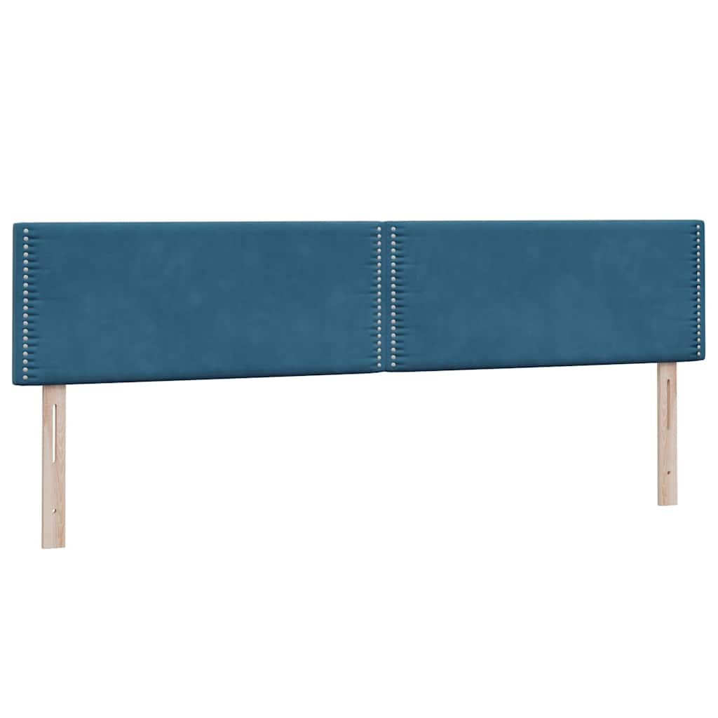vidaXL Boxspringbett mit Matratze Dunkelblau 180x220 cm Samt