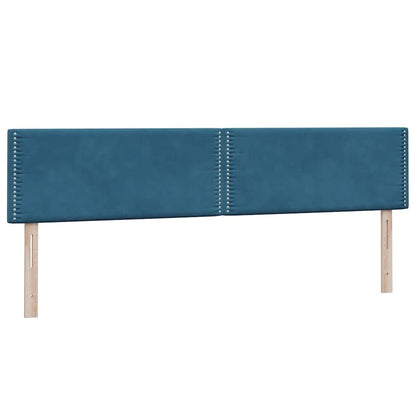 vidaXL Boxspringbett mit Matratze Dunkelblau 180x220 cm Samt
