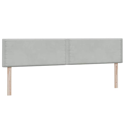 vidaXL Boxspringbett mit Matratze Hellgrau 200x220 cm Samt