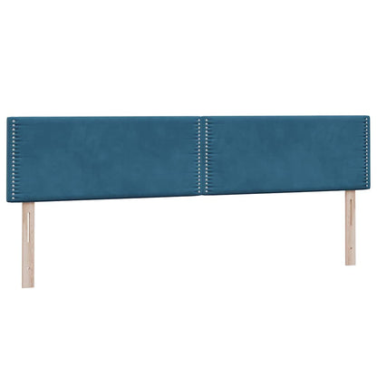 vidaXL Boxspringbett mit Matratze Dunkelblau 200x220 cm Samt