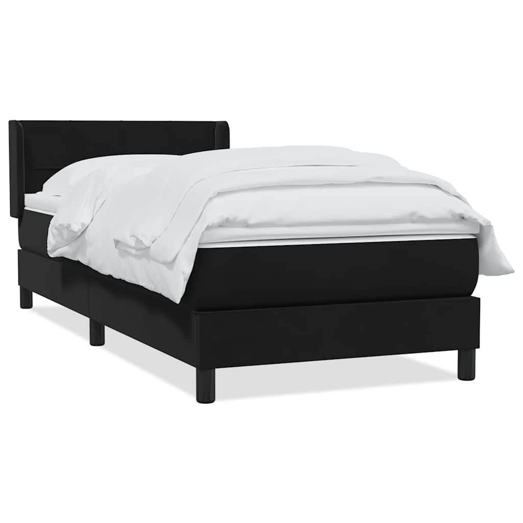 vidaXL Boxspringbett mit Matratze Schwarz 80x210 cm Samt
