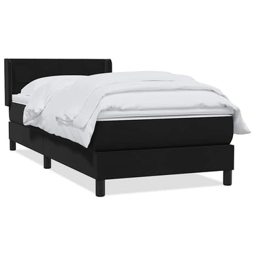 vidaXL Boxspringbett mit Matratze Schwarz 80x210 cm Samt