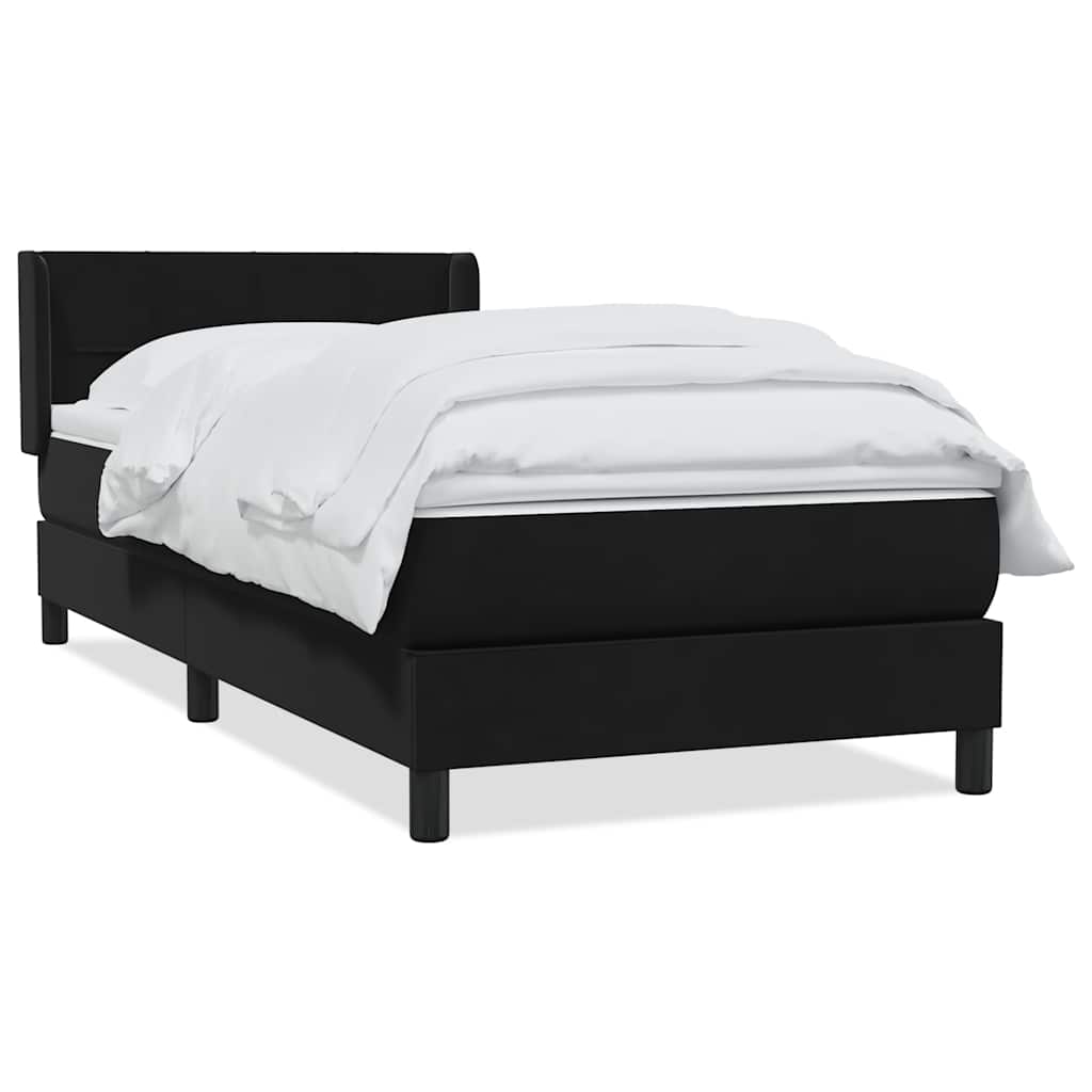 Boxspringbett mit Matratze Schwarz 90x210 cm Samt