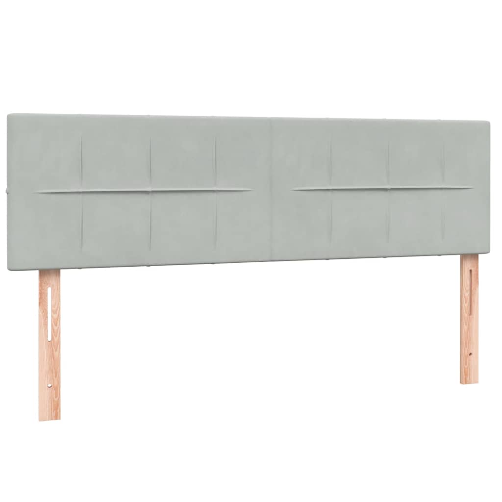 vidaXL Boxspringbett mit Matratze Hellgrau 160x210 cm Samt