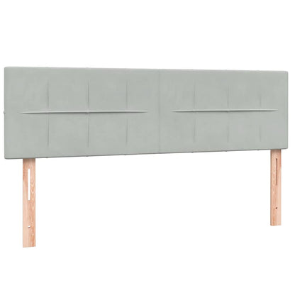 vidaXL Boxspringbett mit Matratze Hellgrau 160x210 cm Samt